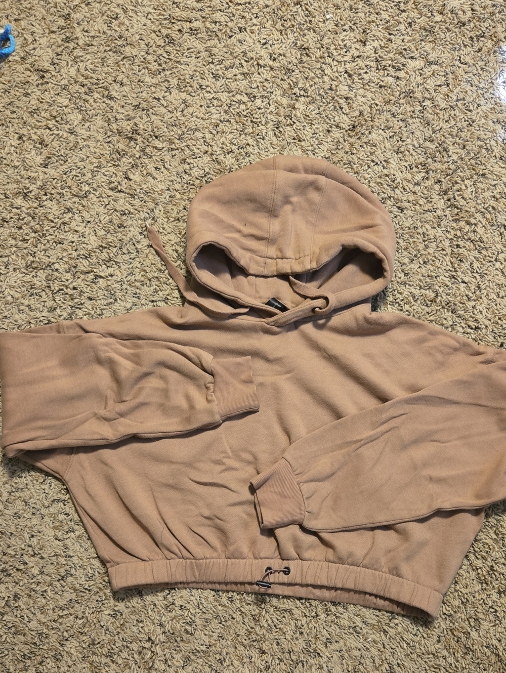 Pink/brown Cropped Hoodie